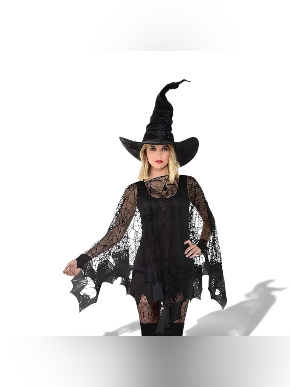 Black Spider Web Poncho